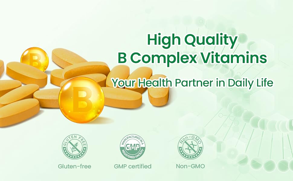 VBTOP Vitamin B Complex, with Vitamins B1, B2, B3, B5, B6, B12 60 Tablets feature detail 4