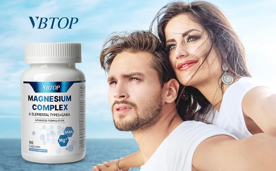 VBTOP Magnesium Complex Supplement, 470mg Sixfold Forms Magnesium 90 Capsules feature detail 6