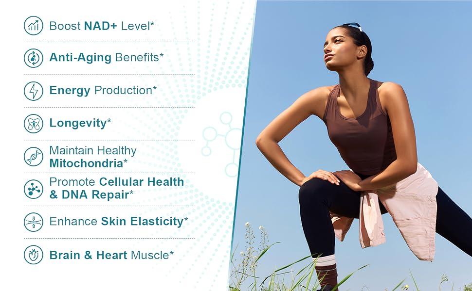 VBTOP NAD+Supplement, with Trans-Resveratrol, Liposomal NAD+ 500 mg ,120 Capsules feature detail 4