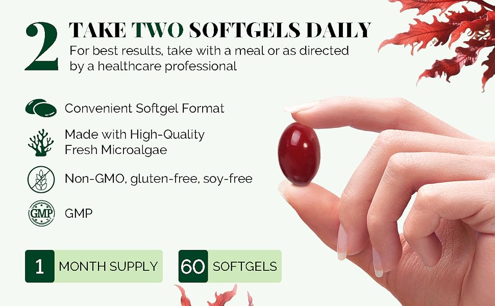VBTOP Astaxanthin 6 mg Supplement, Natural Antioxidant Supplement, 60 softgels feature detail 4