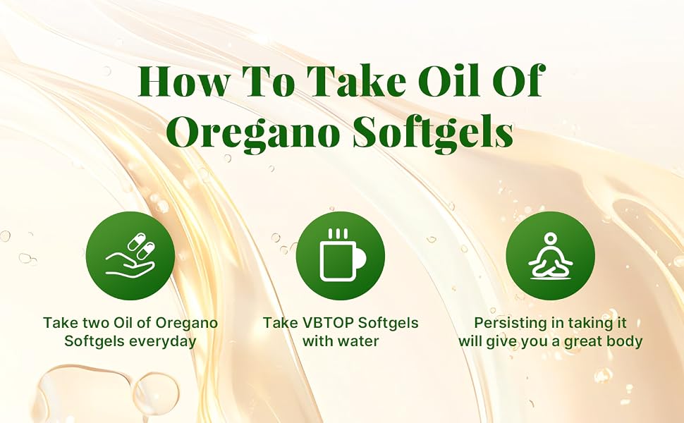 VBTOP Oil of Oregano with Black Seed Oil, 6000mg Per Serving, 180 Softgels feature detail 6
