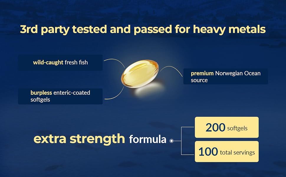VBTOP Fish Oil Omega 3 Concentrate Supplement 1000 mg, Rich in EPA and DHA feature detail 4